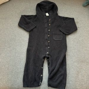 EUC Kate Quinn charcoal gray hooded onesie.